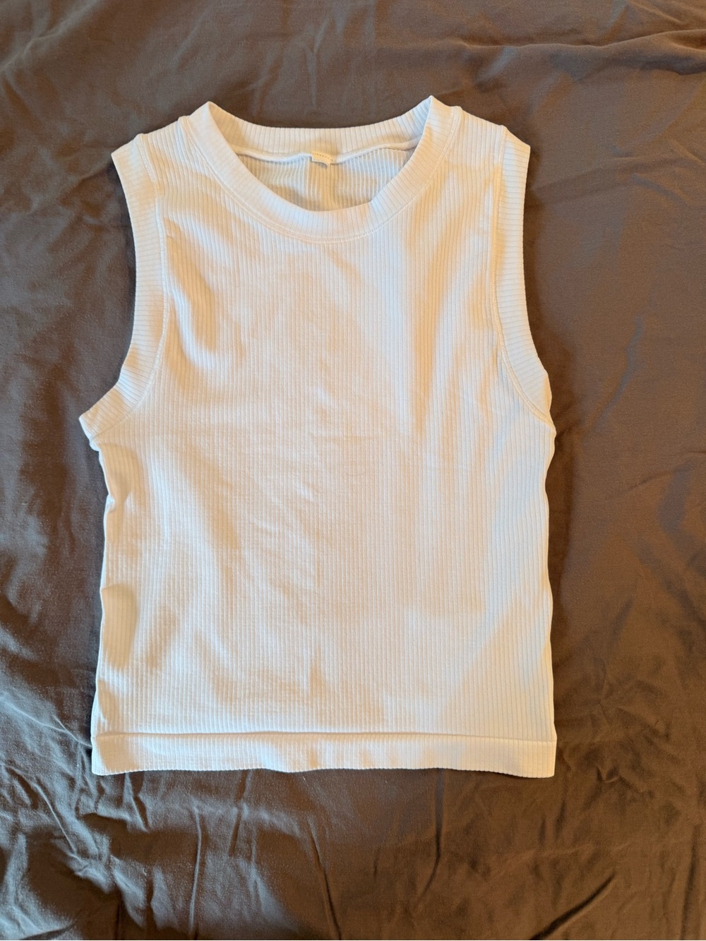 Athleta White Ribbed Tank Top